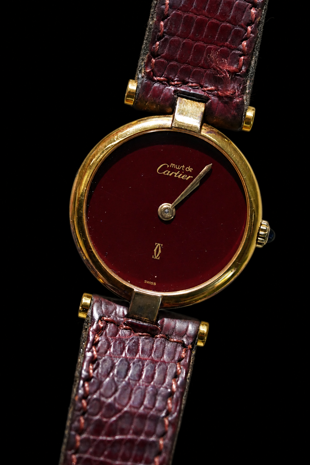 Cartier Vintage Vermeil Gold Plated Silver  / RED