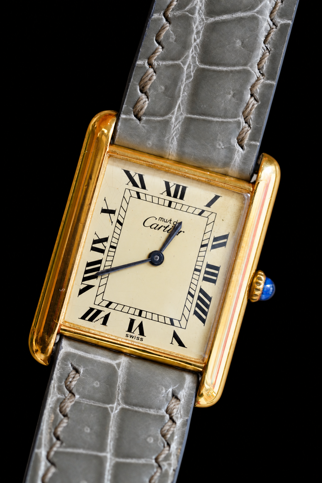 Cartier Vintage Tank Must Vermeil Gold Plated Silver  / yellow Dial