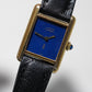 Cartier Vintage Tank Must Vermeil Gold Plated Silver / BLUE