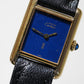 Cartier Vintage Tank Must Vermeil Gold Plated Silver / BLUE