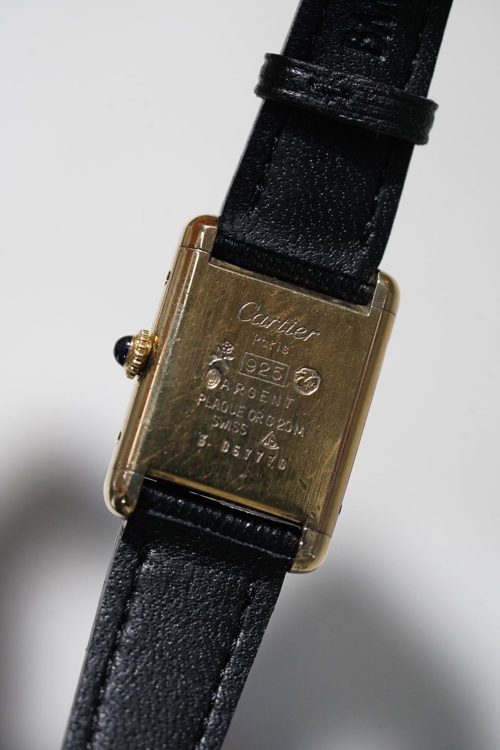 Cartier Vintage Tank Must Vermeil Gold Plated Silver / BLUE