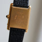 Cartier Vintage Tank Must Vermeil Gold Plated Silver  / black Dial