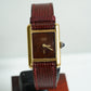 Cartier Vintage Tank Must Vermeil Gold Plated Silver  / Red