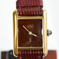 Cartier Vintage Tank Must Vermeil Gold Plated Silver  / Red