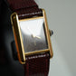 Cartier Vintage Tank Must Vermeil Gold Plated Silver  / Red