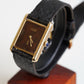 Cartier Vintage Tank Must Vermeil Gold Plated Silver  / Wood Dial