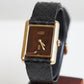 Cartier Vintage Tank Must Vermeil Gold Plated Silver  / Wood Dial