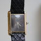 Cartier Vintage Tank Must Vermeil Gold Plated Silver  / Wood Dial