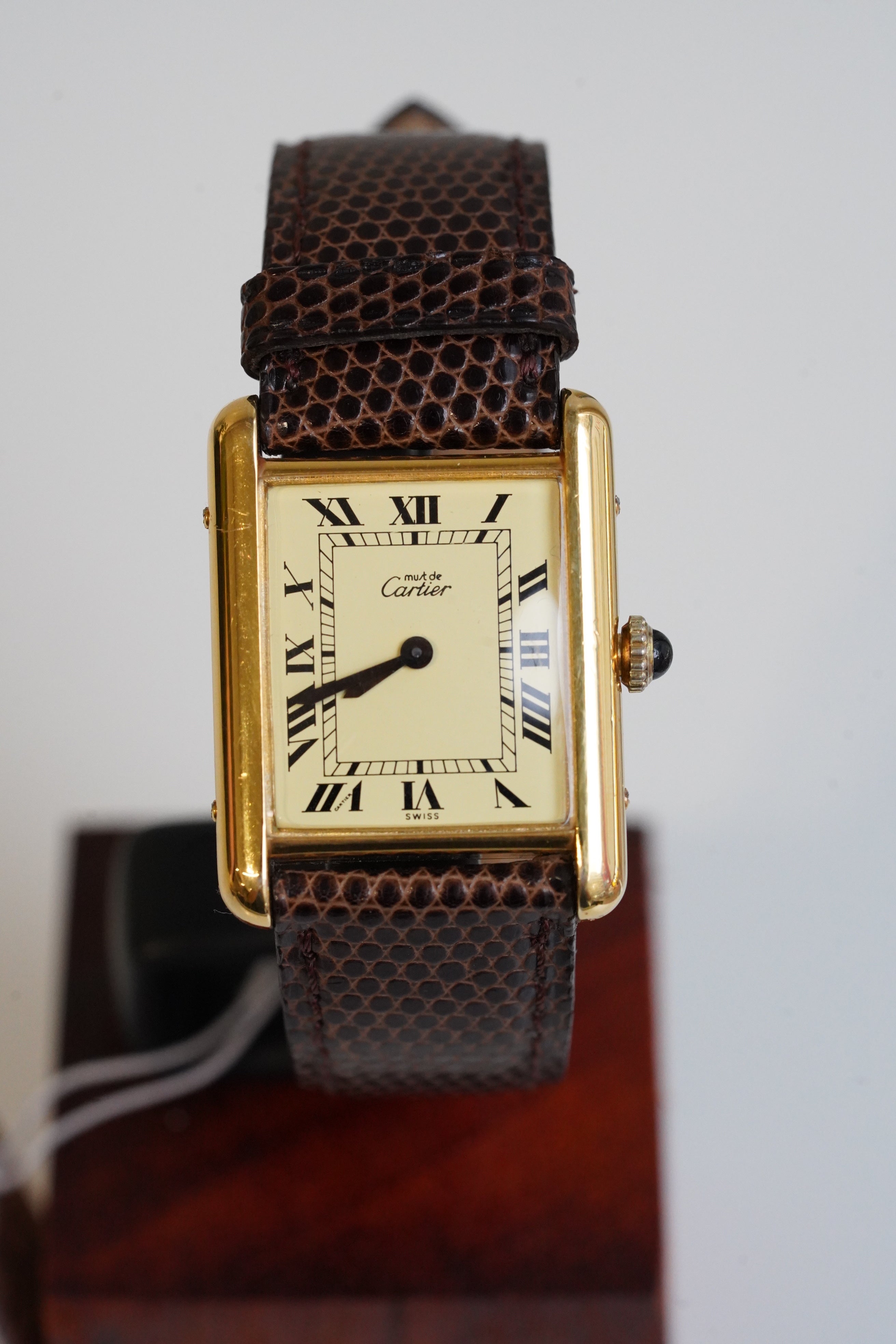 Cartier Vintage Tank Must Vermeil Gold Plated Silver  / yellow Dial 3