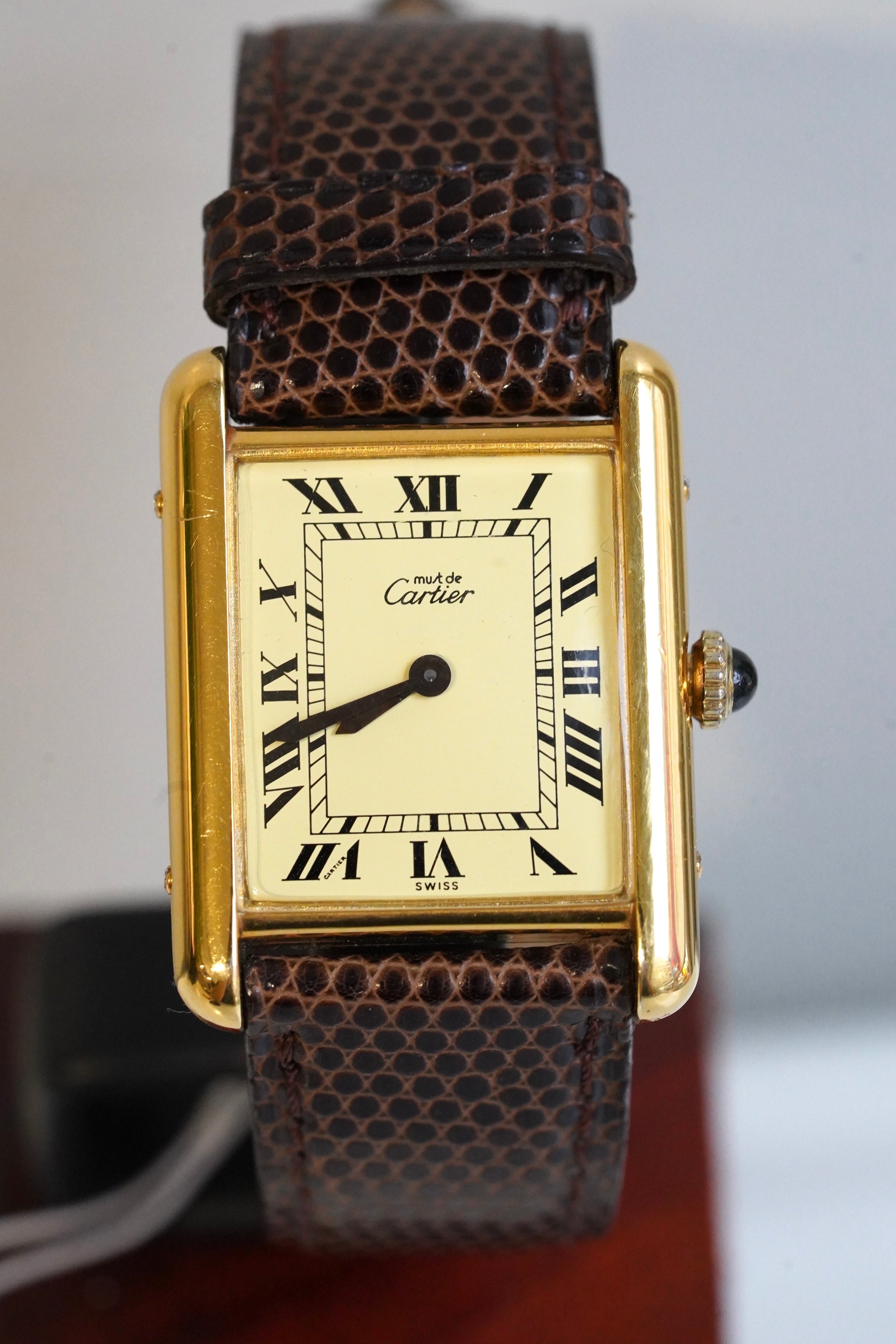Cartier Vintage Tank Must Vermeil Gold Plated Silver  / yellow Dial 3