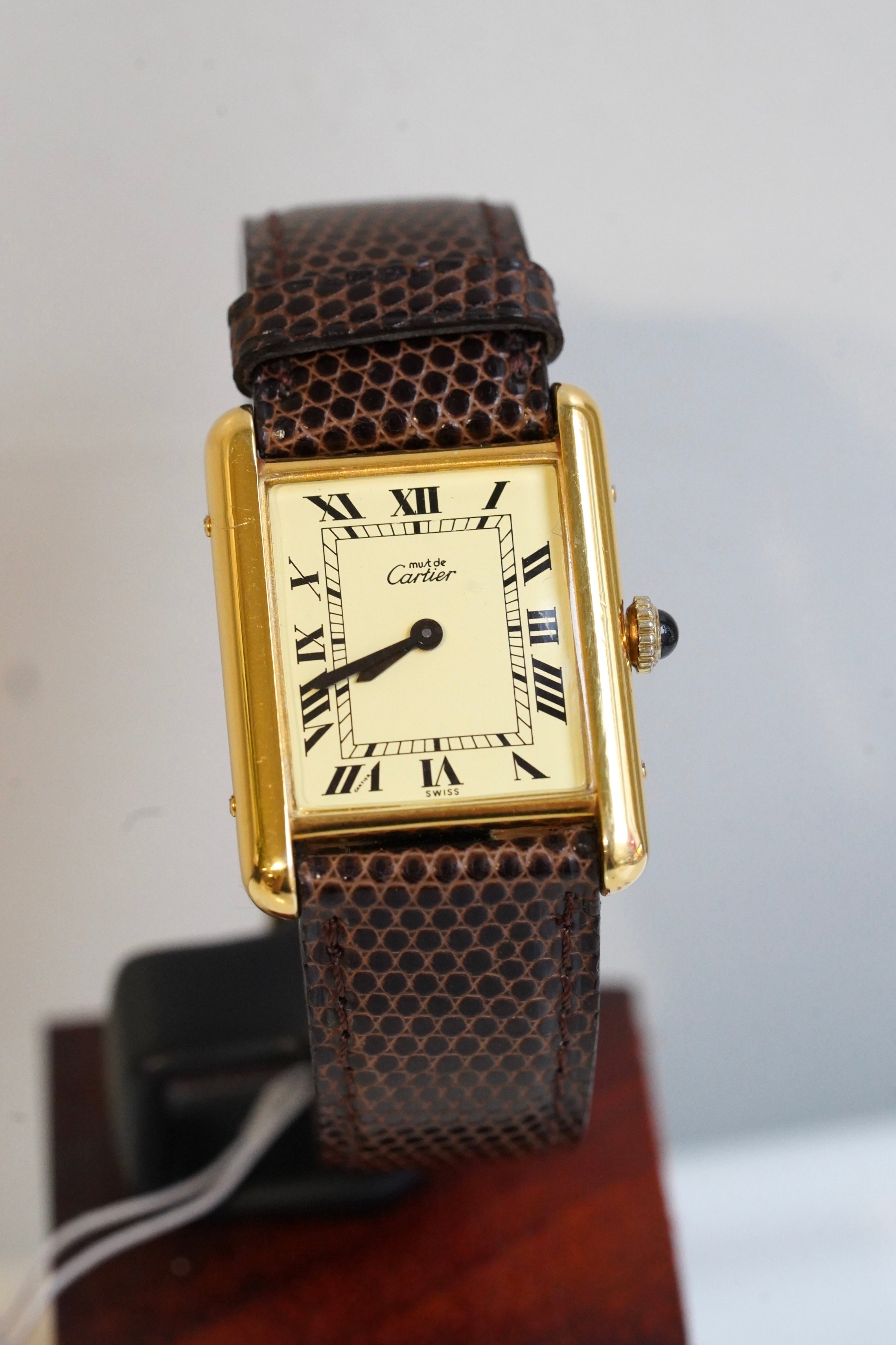 Cartier Vintage Tank Must Vermeil Gold Plated Silver  / yellow Dial 3