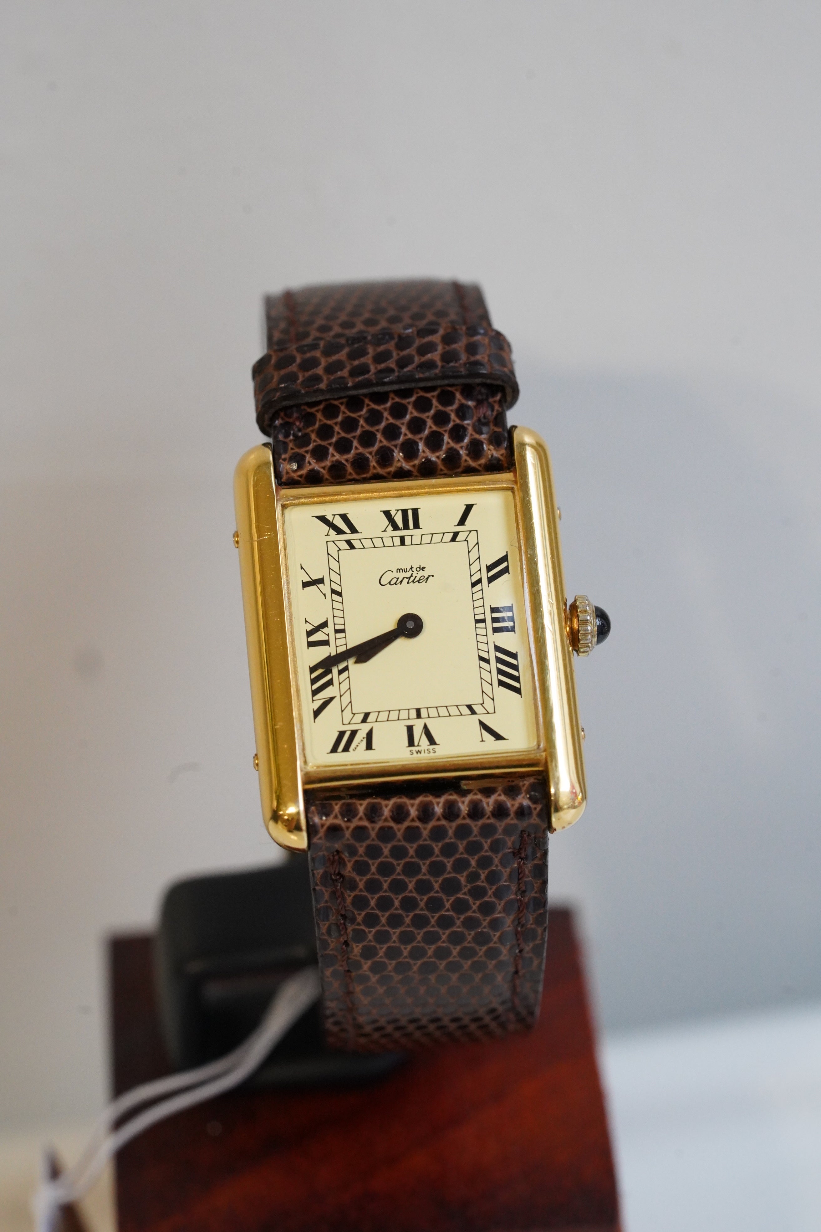 Cartier Vintage Tank Must Vermeil Gold Plated Silver  / yellow Dial 3