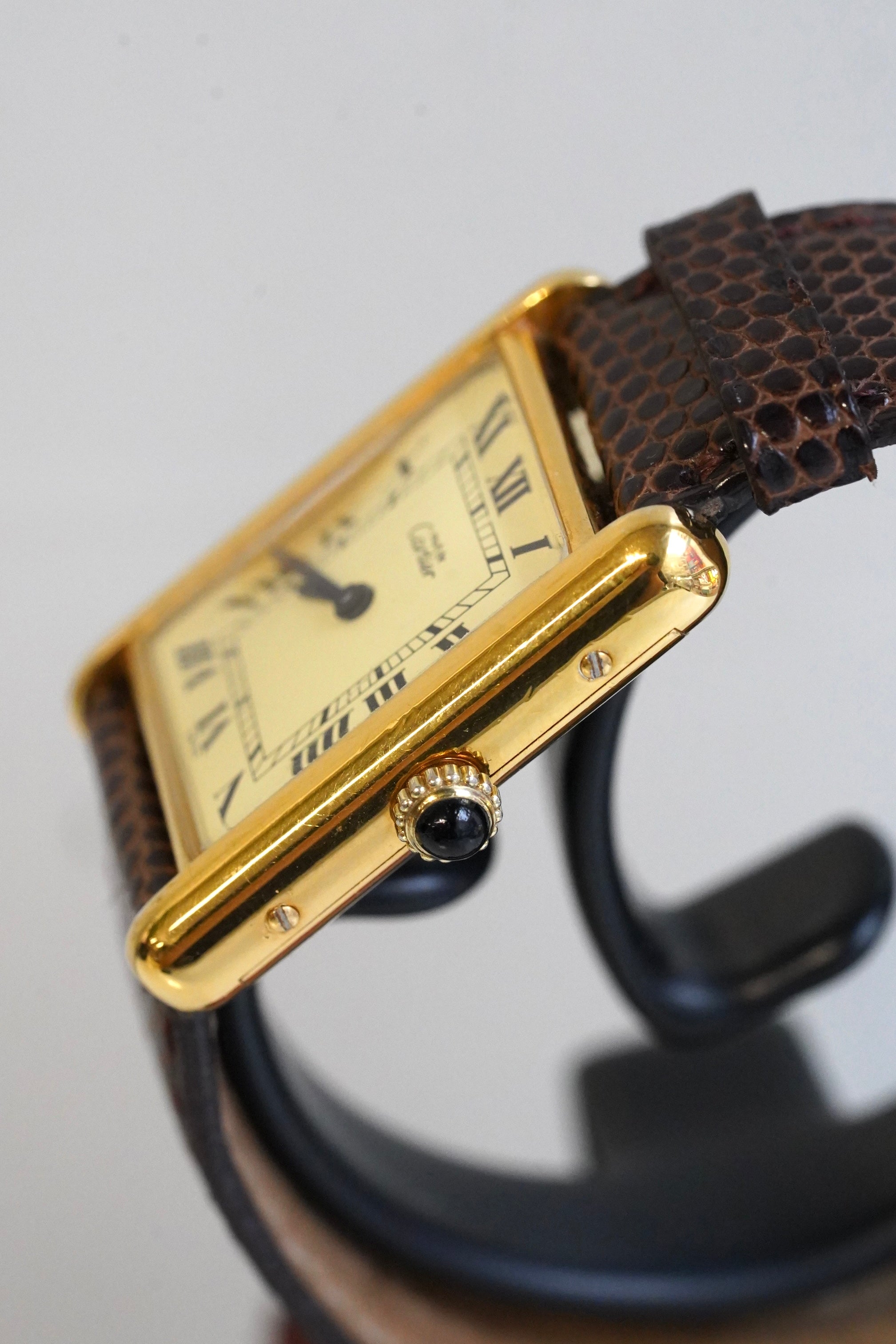 Cartier Vintage Tank Must Vermeil Gold Plated Silver  / yellow Dial 3