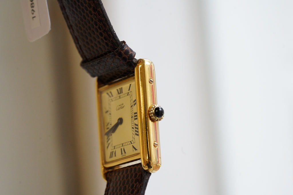 Cartier Vintage Tank Must Vermeil Gold Plated Silver  / yellow Dial 3