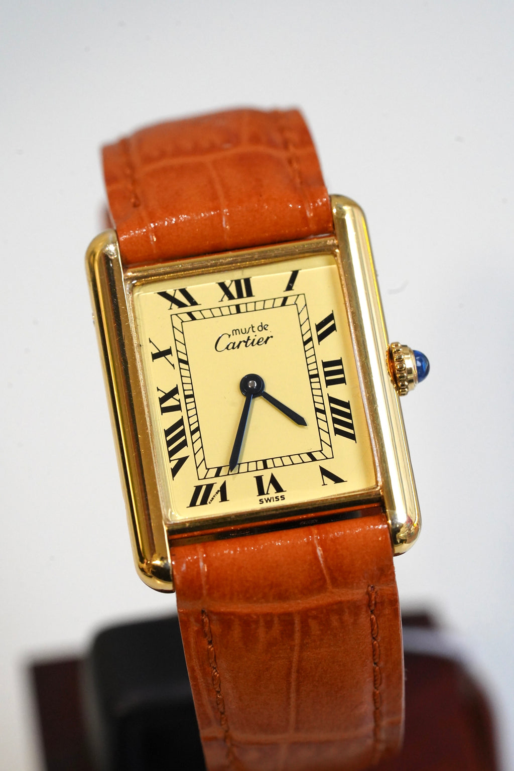 Cartier Vintage Tank Must Vermeil Gold Plated Silver  / yellow Dial 2
