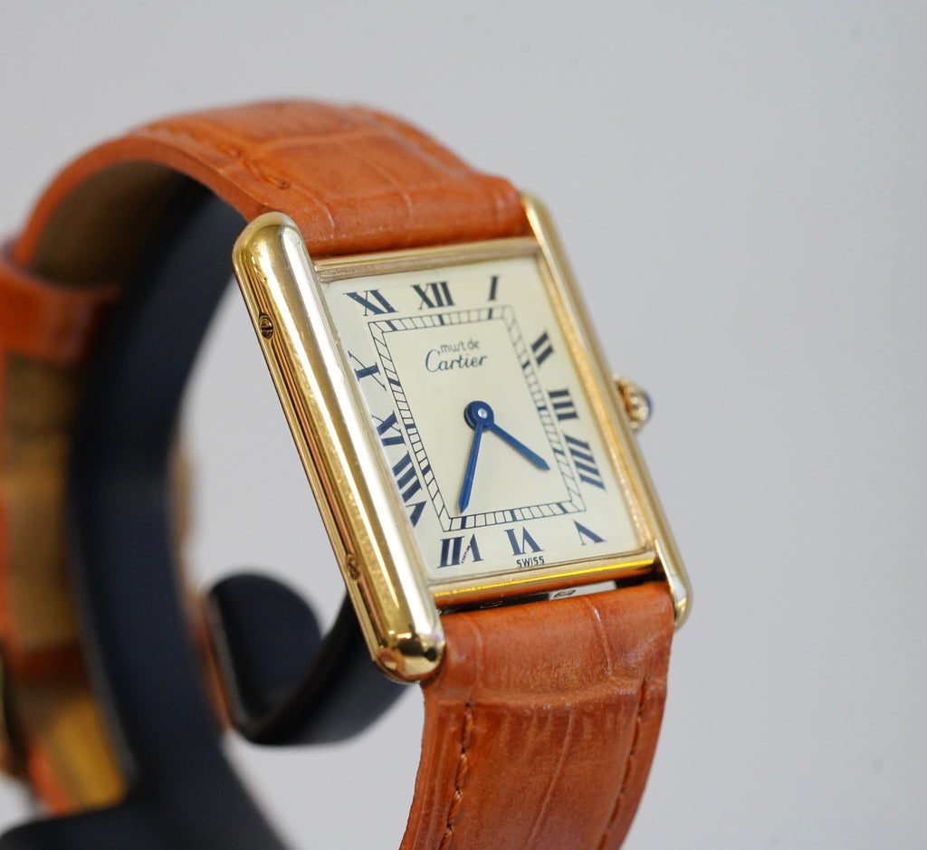 Cartier Vintage Tank Must Vermeil Gold Plated Silver  / yellow Dial 2