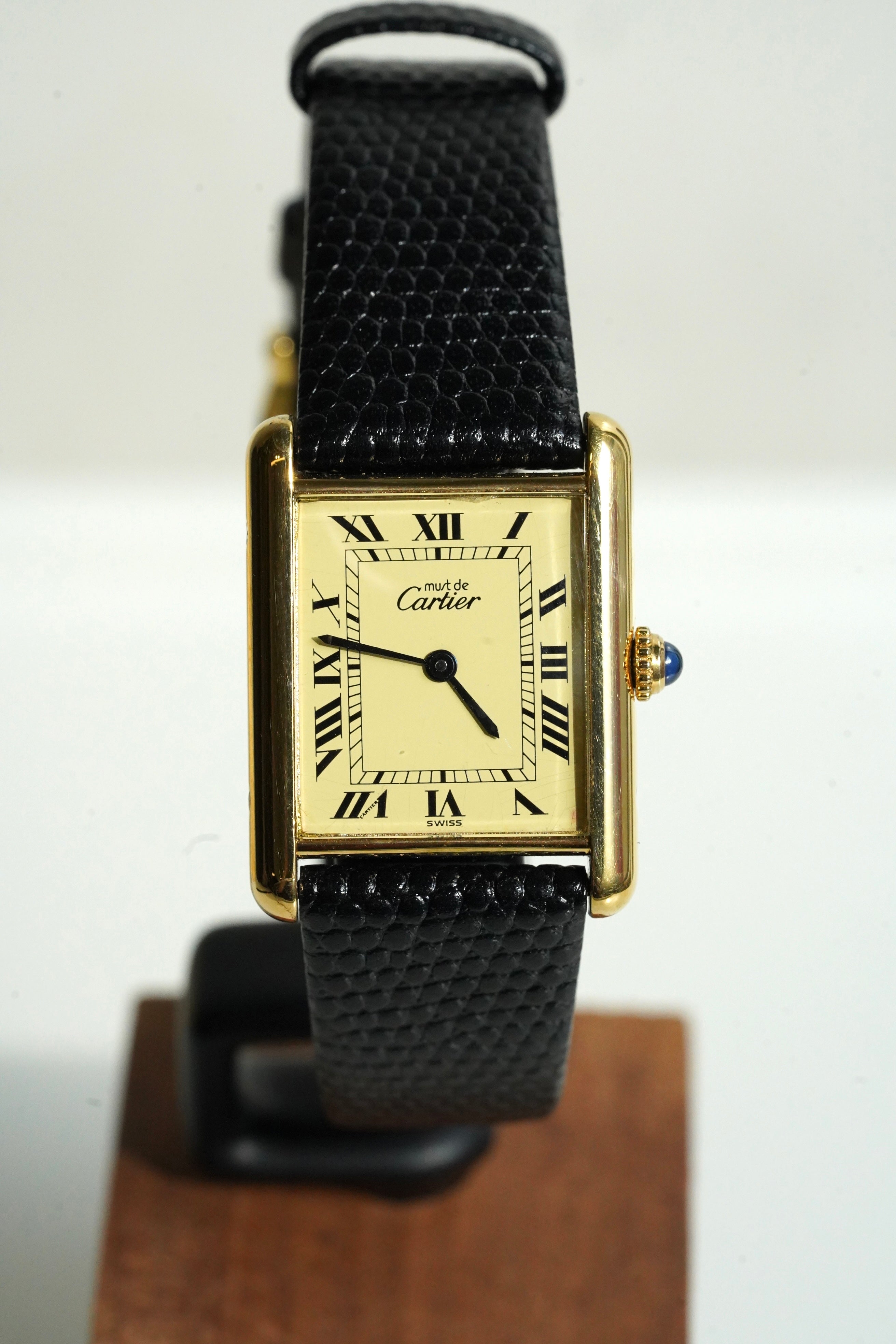Cartier Vintage Tank Must Vermeil Gold Plated Silver  / yellow Dial