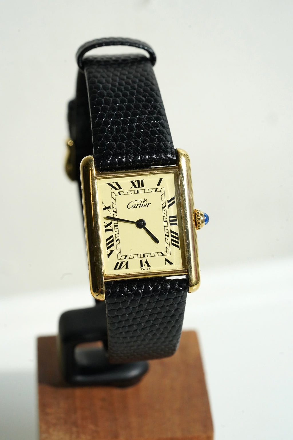 Cartier Vintage Tank Must Vermeil Gold Plated Silver  / yellow Dial