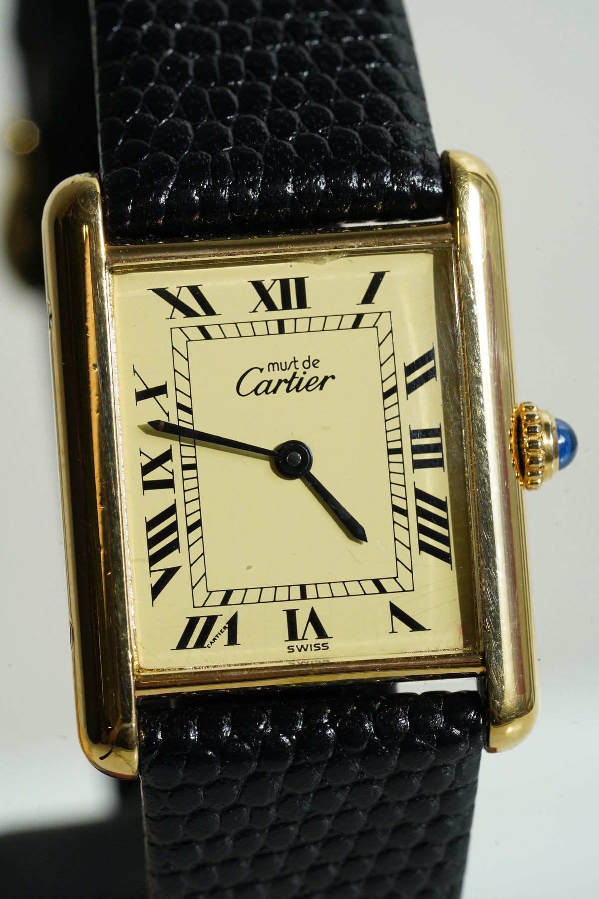 Cartier Vintage Tank Must Vermeil Gold Plated Silver  / yellow Dial