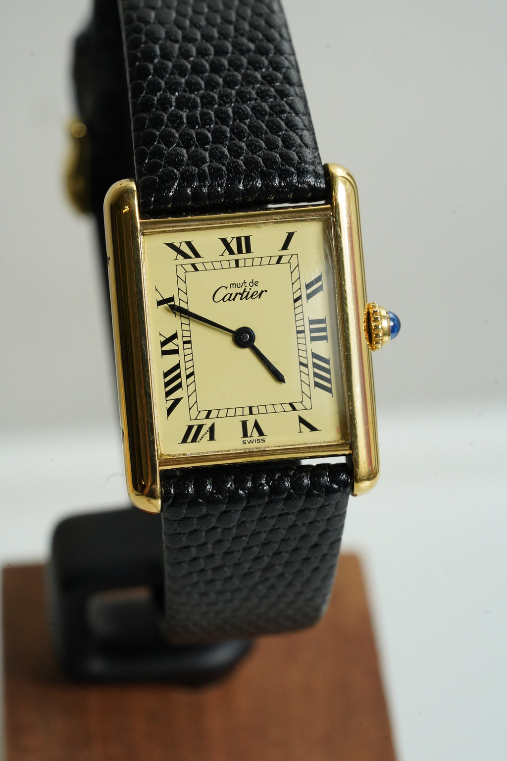 Cartier Vintage Tank Must Vermeil Gold Plated Silver  / yellow Dial