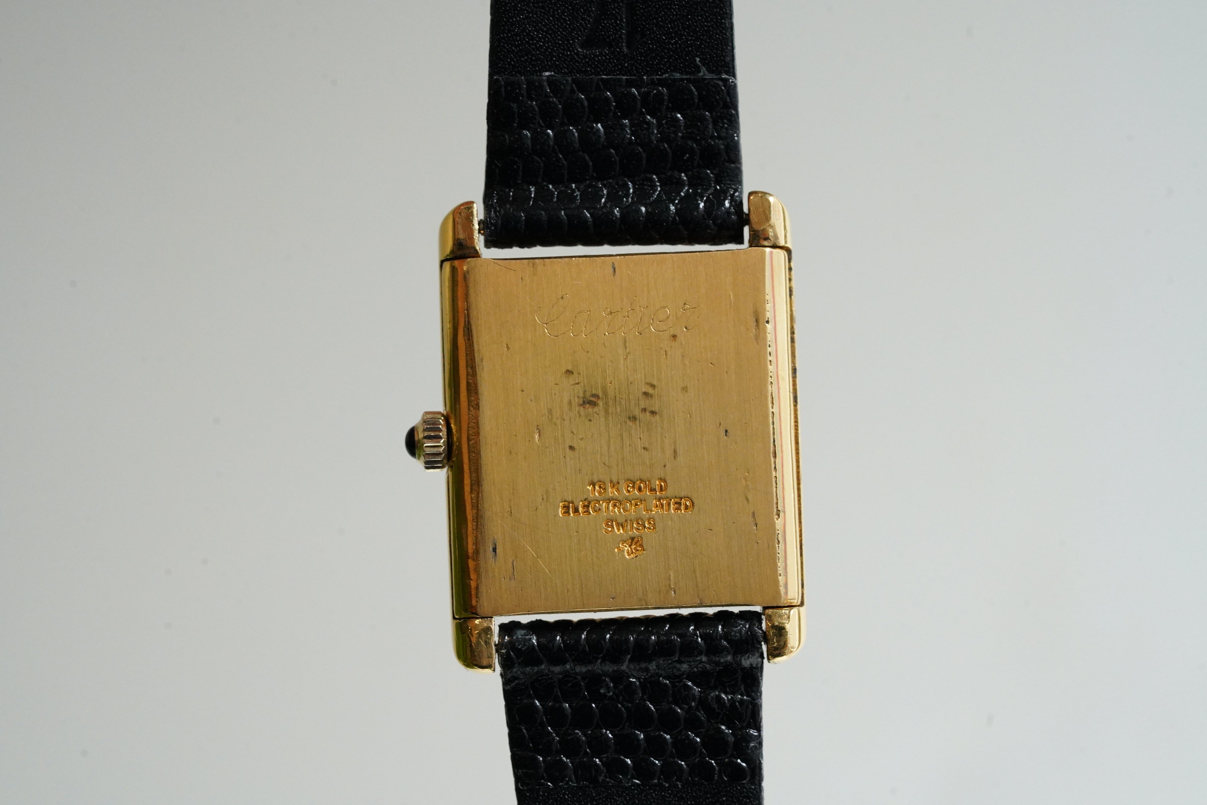 Cartier Vintage Tank Pre Must Vermeil Gold Plated Silver  / White