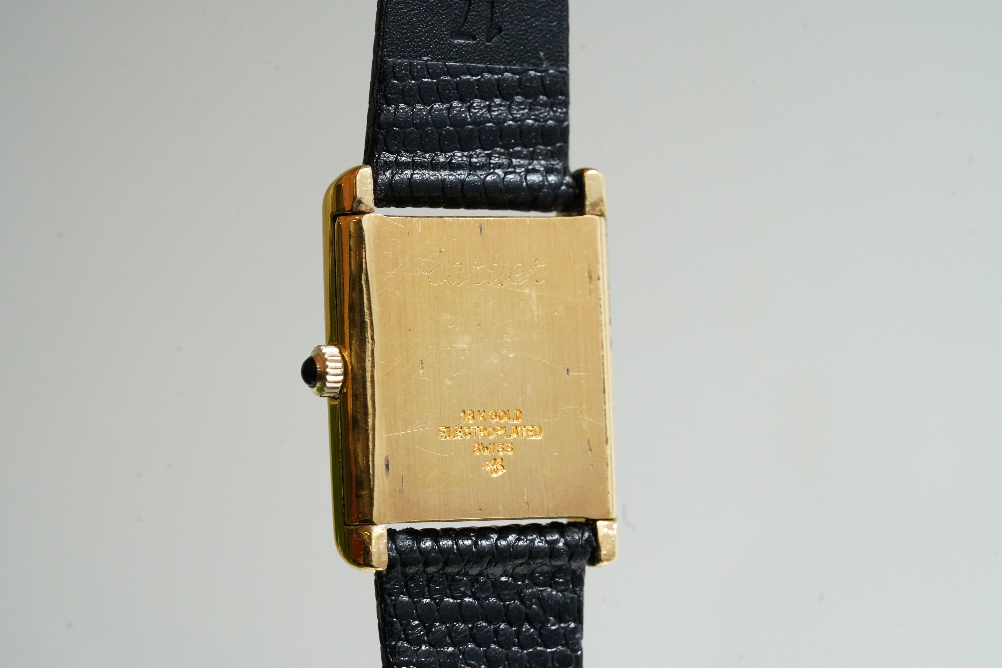 Cartier Vintage Tank Pre Must Vermeil Gold Plated Silver  / White