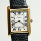 Cartier Vintage Tank Pre Must Vermeil Gold Plated Silver  / White