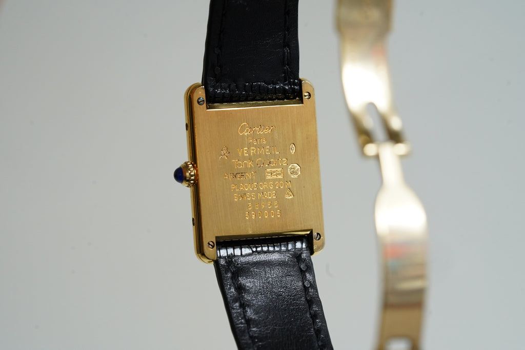 Cartier Vintage Tank Must Vermeil Gold Plated Silver