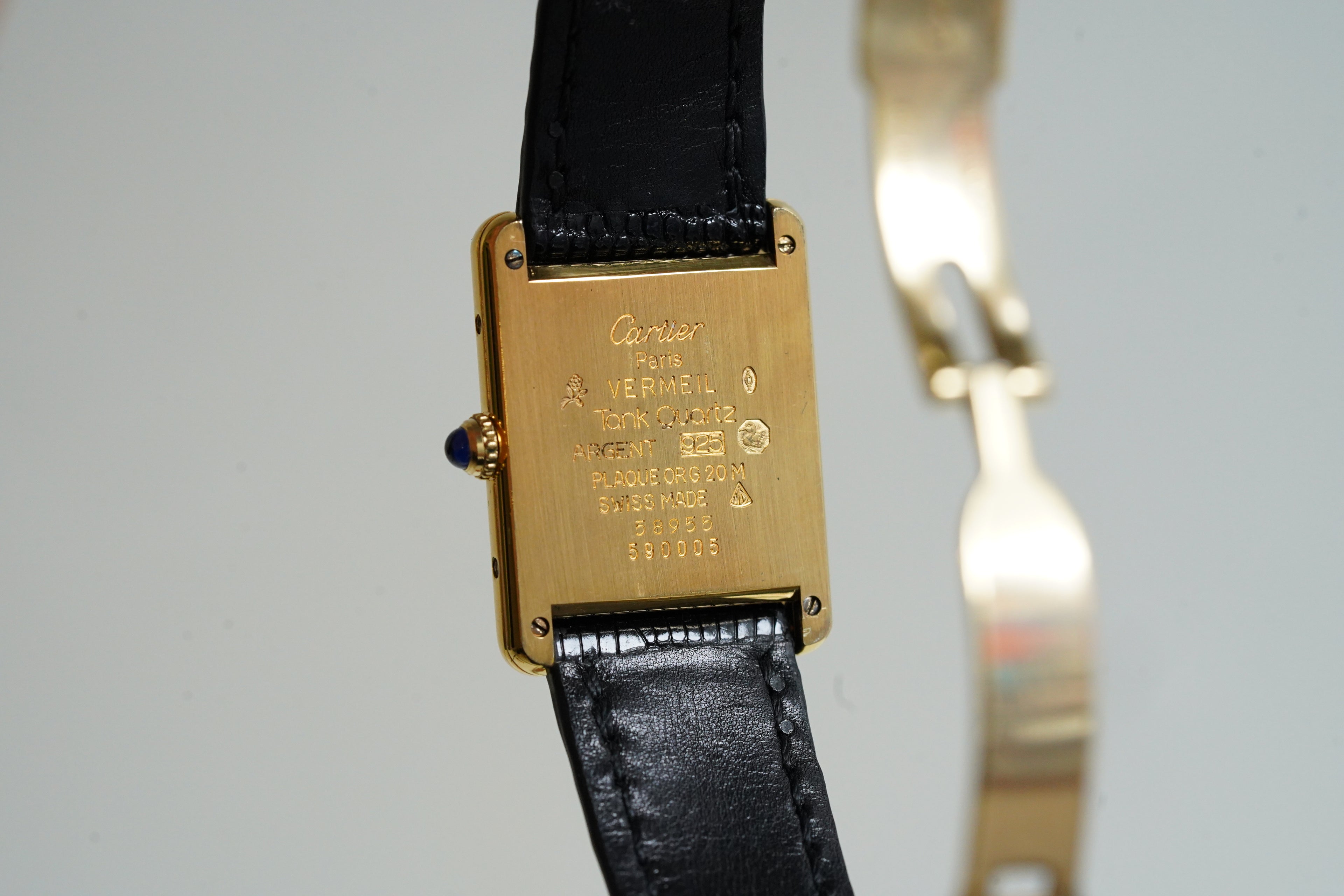 Cartier Vintage Tank Must Vermeil Gold Plated Silver