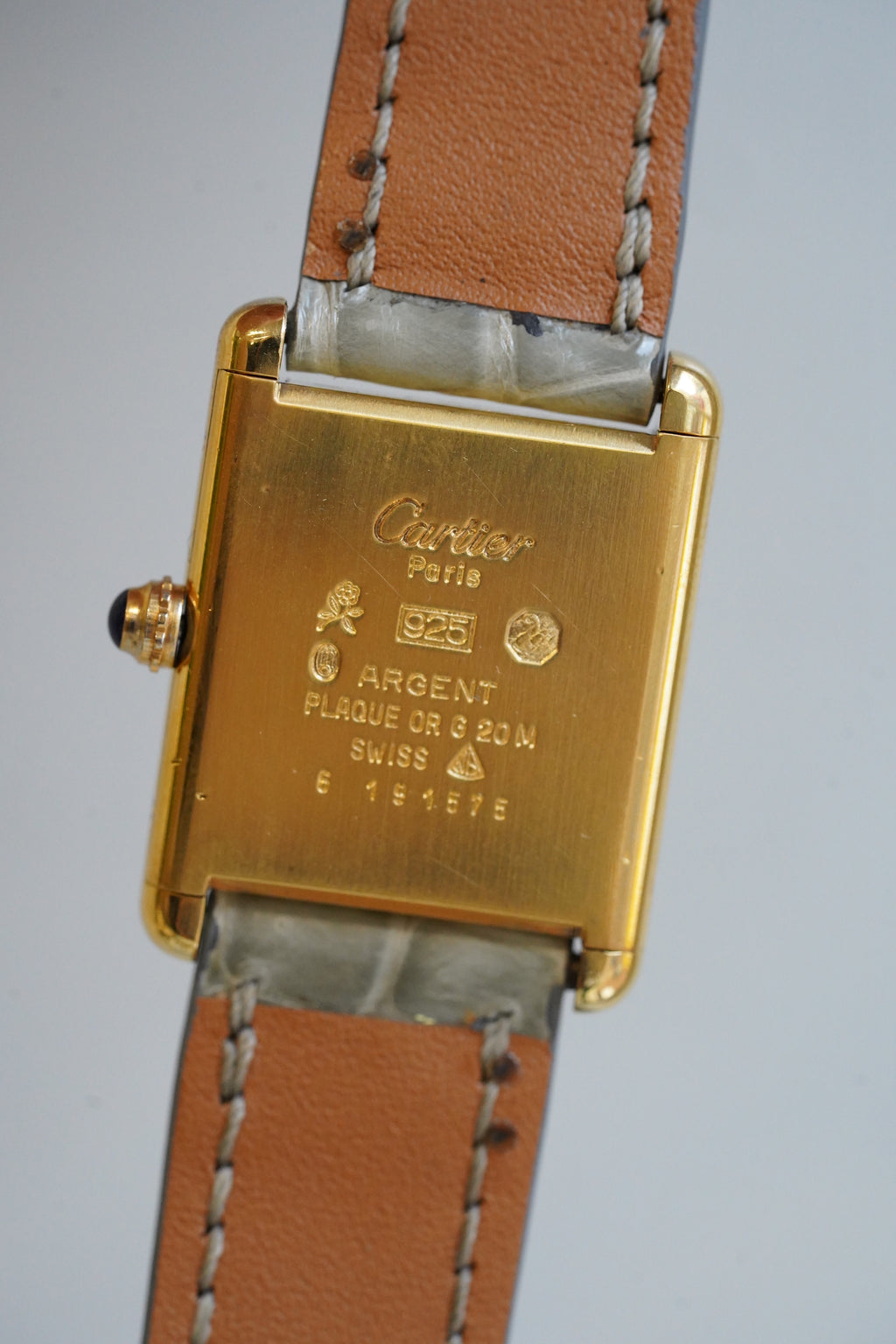 Cartier Vintage Tank Must Vermeil Gold Plated Silver  / yellow Dial