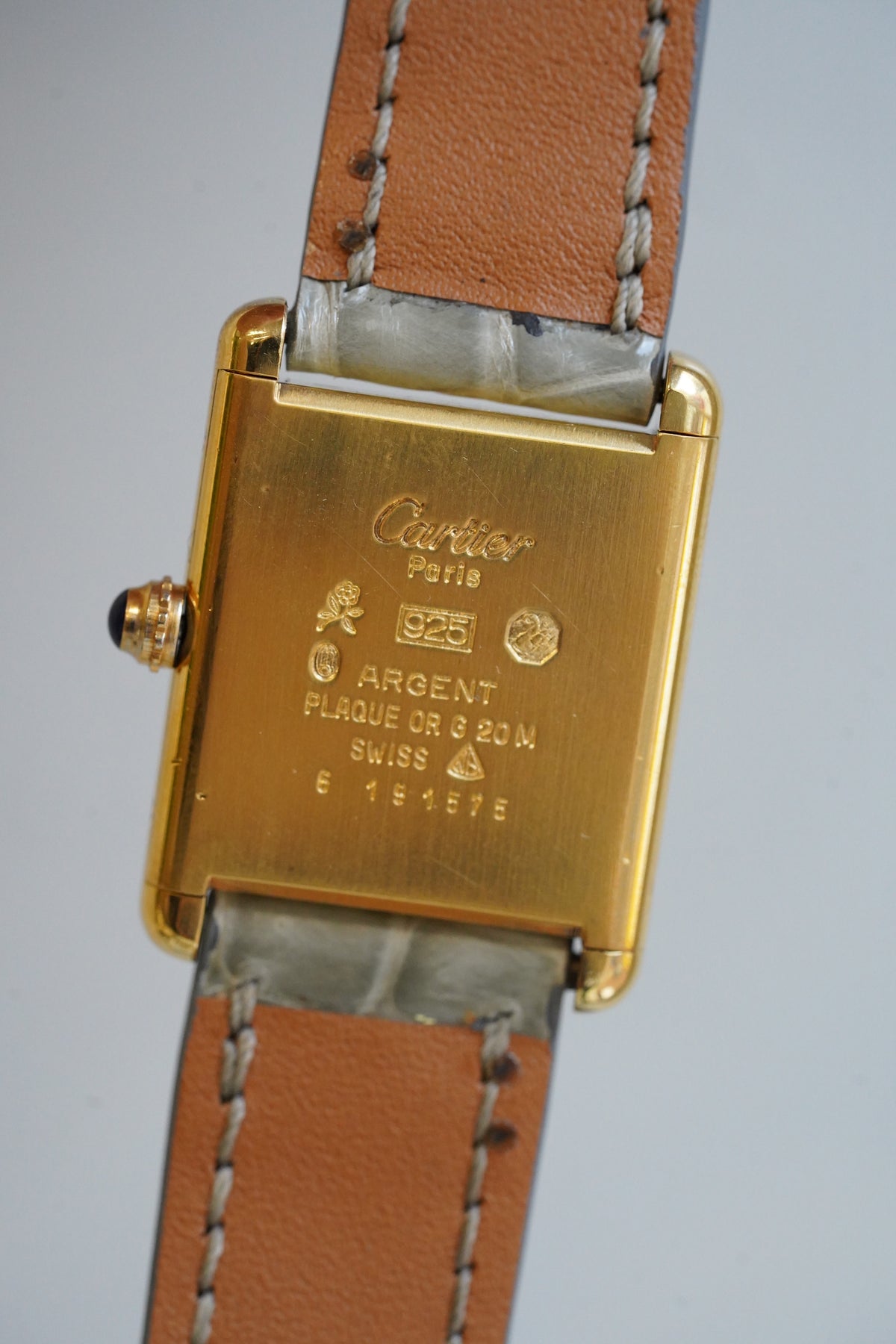 Cartier Vintage Tank Must Vermeil Gold Plated Silver  / yellow Dial