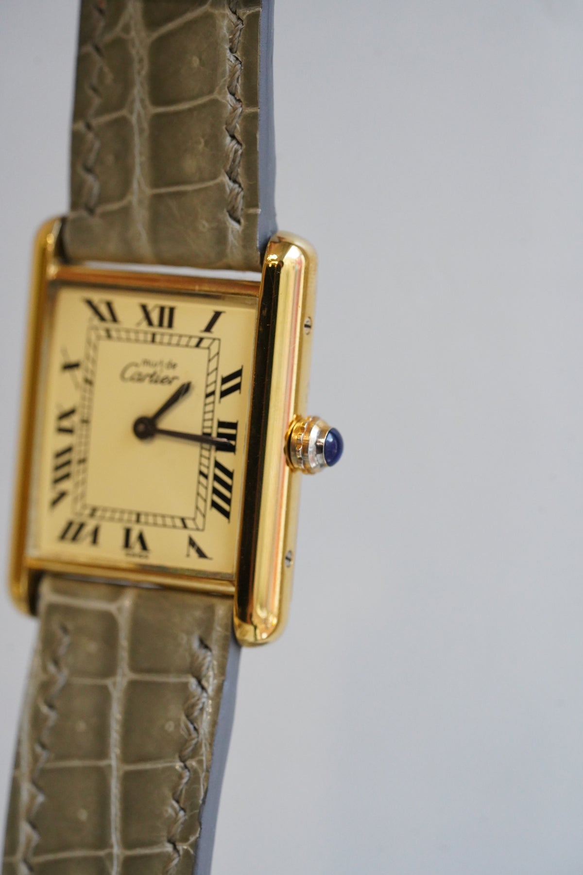 Cartier Vintage Tank Must Vermeil Gold Plated Silver  / yellow Dial