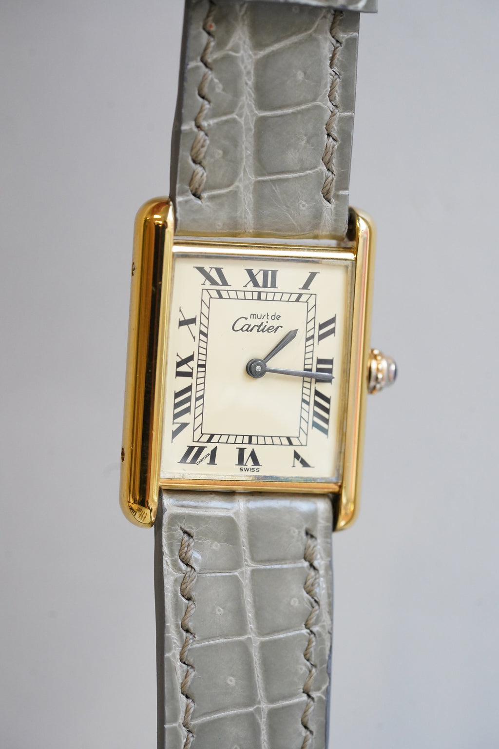 Cartier Vintage Tank Must Vermeil Gold Plated Silver  / yellow Dial