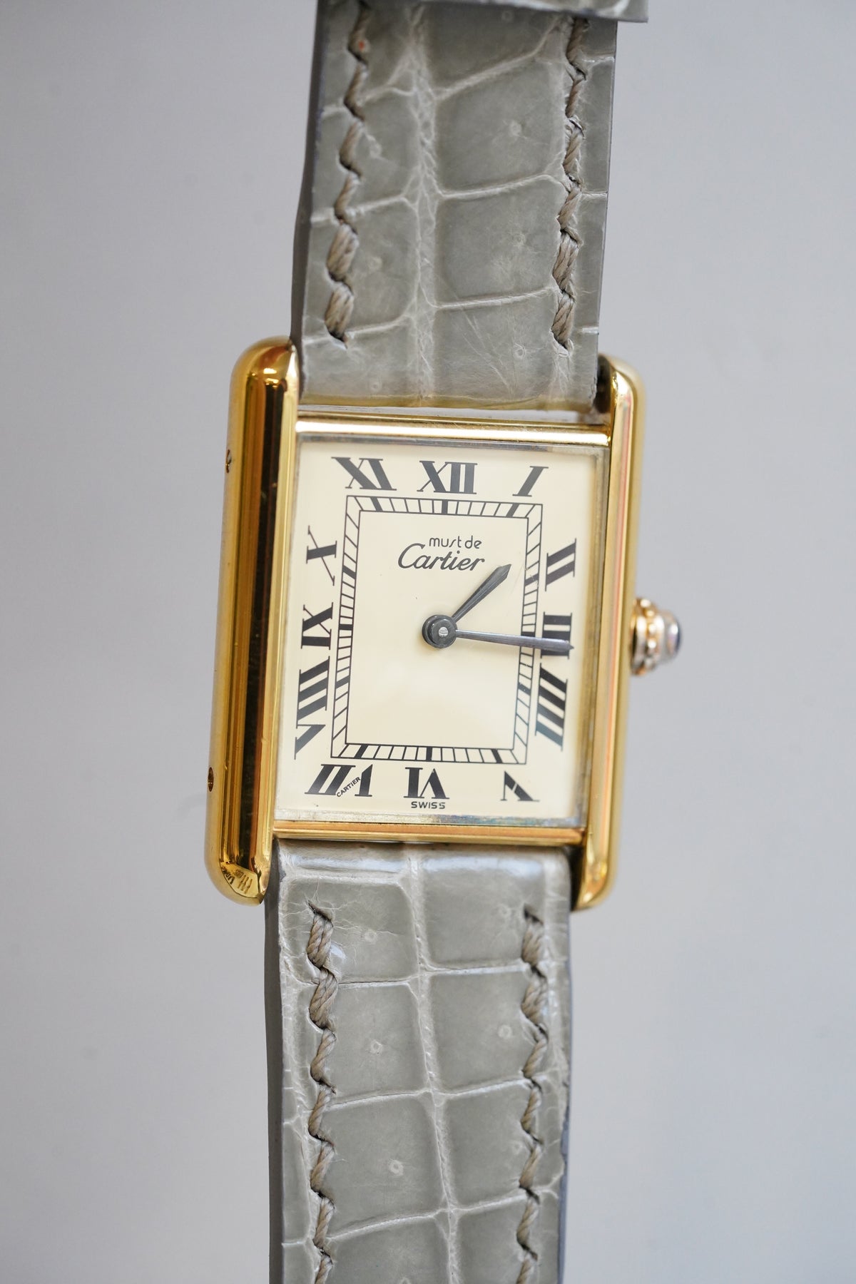 Cartier Vintage Tank Must Vermeil Gold Plated Silver  / yellow Dial