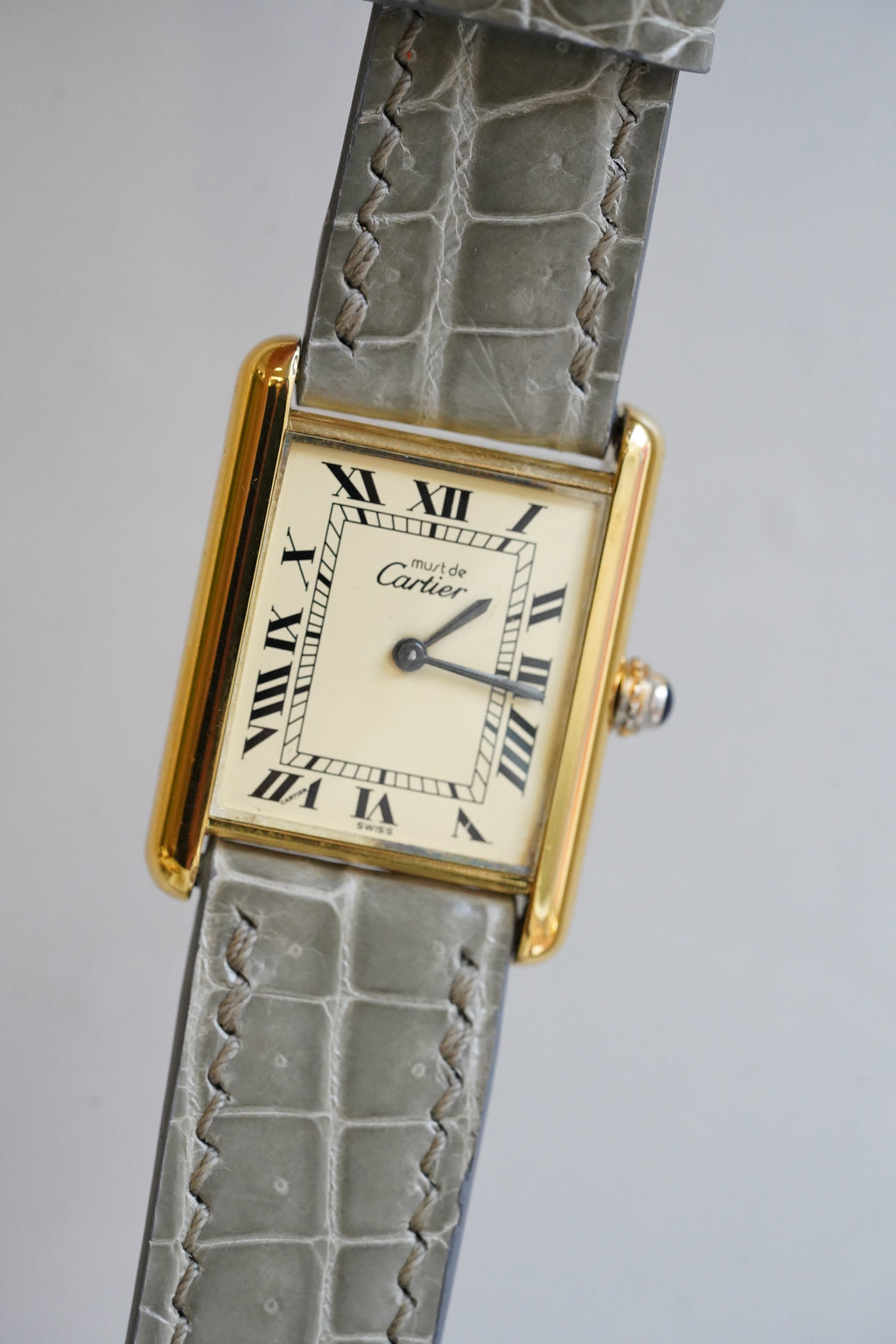 Cartier Vintage Tank Must Vermeil Gold Plated Silver  / yellow Dial