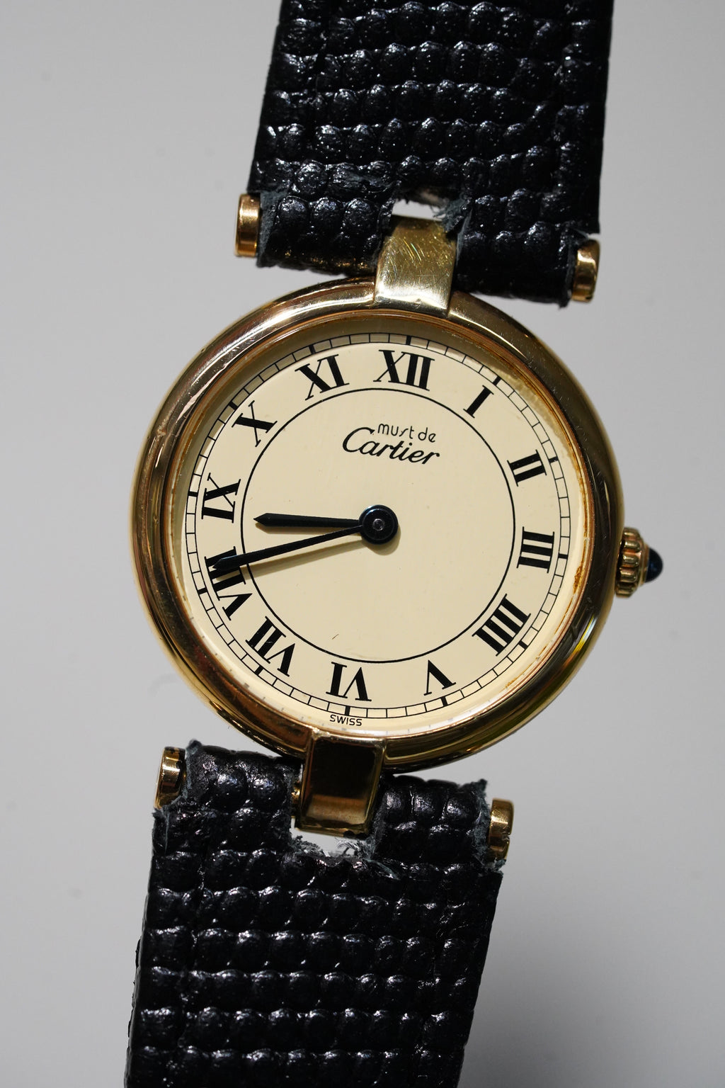 Cartier Vintage Vermeil Gold Plated Silver  / yellow Dial