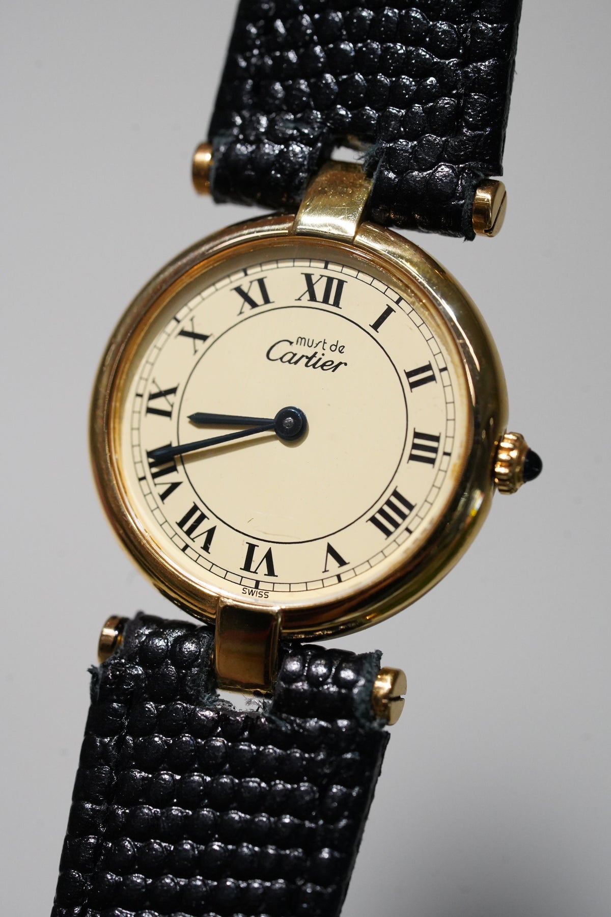 Cartier Vintage Vermeil Gold Plated Silver  / yellow Dial