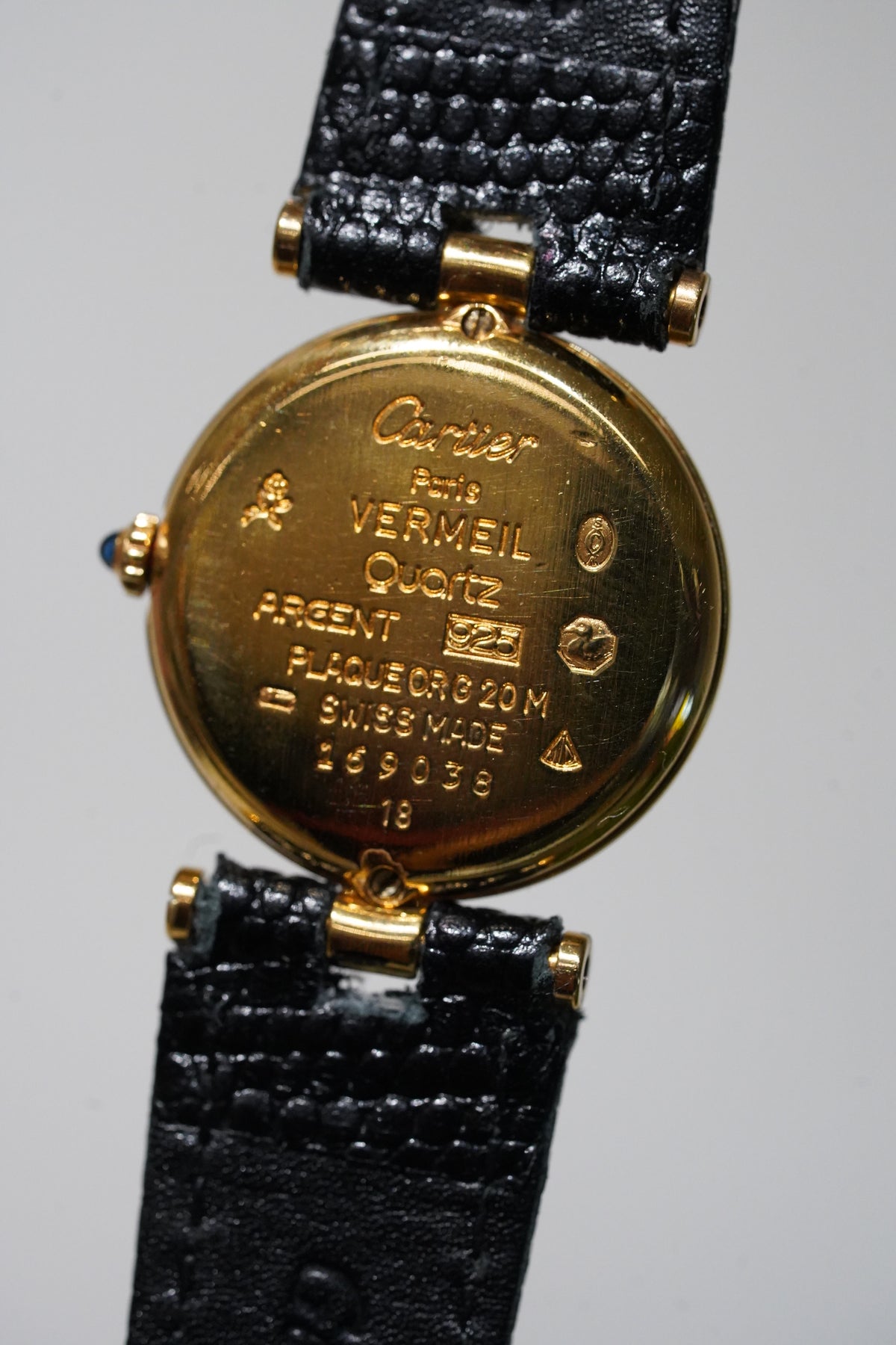 Cartier Vintage Vermeil Gold Plated Silver  / yellow Dial
