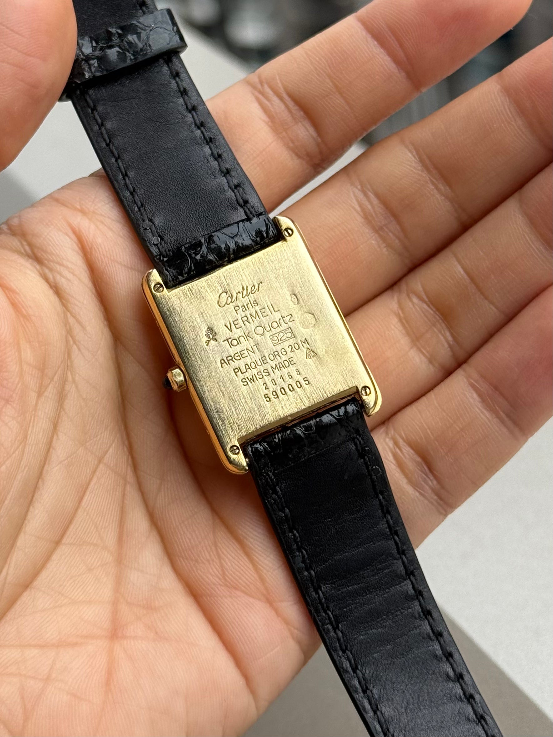 Cartier Vintage Tank Must Vermeil Gold Plated Silver  / Yellow Dial (full set)