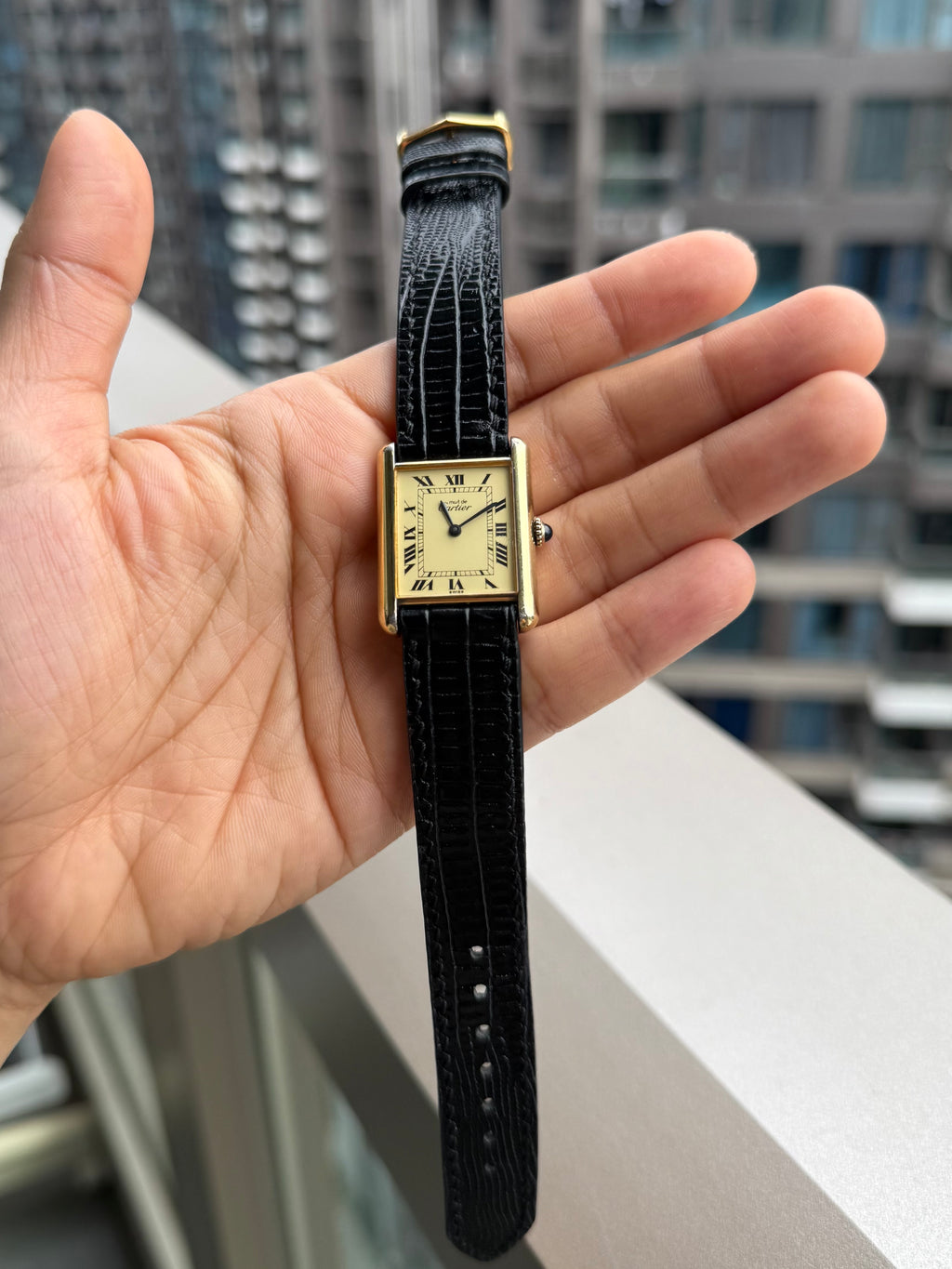 Cartier Vintage Tank Must Vermeil Gold Plated Silver  / Yellow Dial (full set)