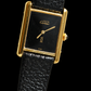 Cartier Vintage Tank Must Vermeil Gold Plated Silver  / black Dial