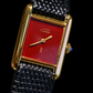 Cartier Tank Must Red closeup